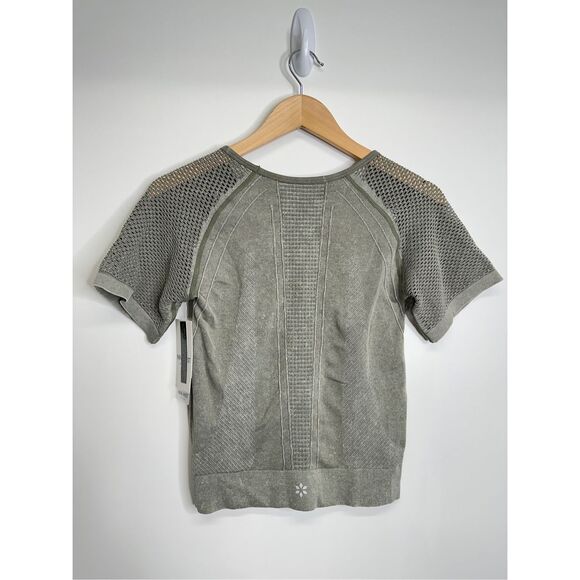 Nine West Active Wear Womens Short Sleeve Top Green Breathable Size S/M NWT - Picture 3 of 7